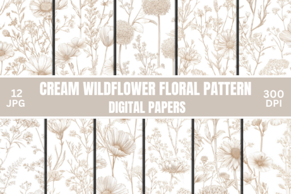 Download Delicate Cream Wildflower Floral Pattern - Cream Collection