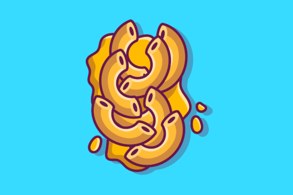 Download Macaroni Pasta with Creamy Sauce Cartoon - Cream Collection
