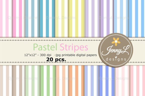 Download Pastel Stripes Digital Papers Background - Stripes Collection