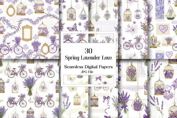 Download Spring Lavender Love Digital Paper - Love digital paper Collection