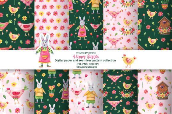 Download Happy Easter Pattern and Digital Paper - Easter pattern Collection