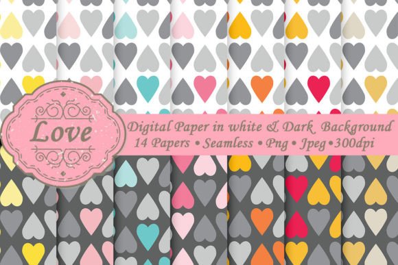Download 14 Love Digital Paper Background - Love digital paper Collection