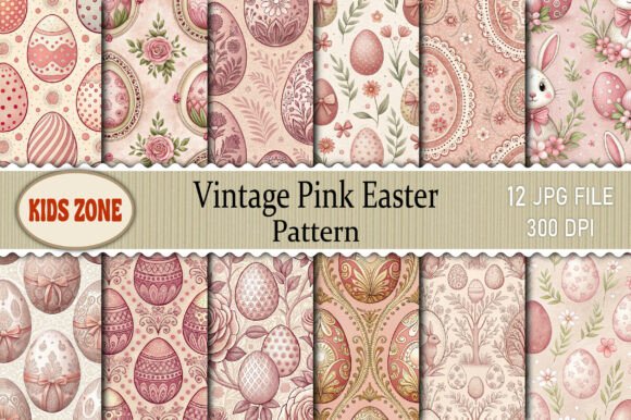 Download Vintage Pink Easter Pattern - Easter pattern Collection