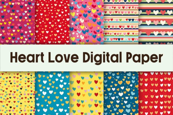 Download Heart Love Digital Paper - Love digital paper Collection