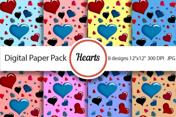 Download Heart Pattern, Love Digital Paper Pack - Love digital paper Collection