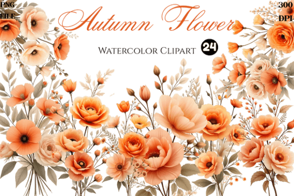 Download Watercolor Autumn Flower Cliparts Bundl - Premium Resources