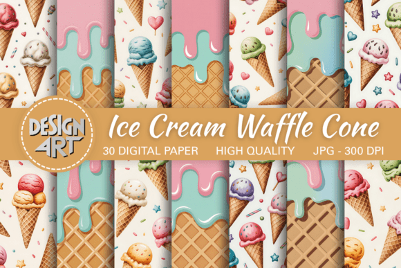 Download Ice Cream Waffle Cone Background - Cream Collection