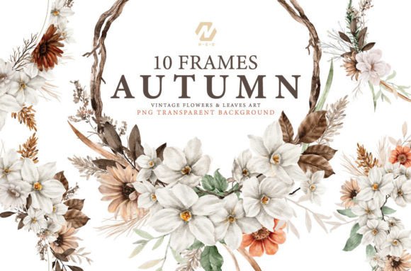 Download Autumn Flower Frame Watercolor PNG - Premium Resources