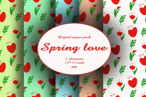Download About Spring Love Digital Paper Graphic - Love digital paper Collection