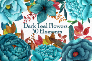 Download Watercolor Clipart WATERCOLOR FLOWERS Autumn Flowers Teal Flowers Wedding Flowers Fall Wedding - Autumn flower Collection