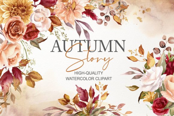 Download Autumn Flowers Watercolor Clipart PNG - Autumn flower Collection