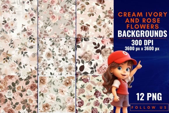 Download CREAM IVORY and ROSE FLOWERS BACKGROUNDS - Cream Collection